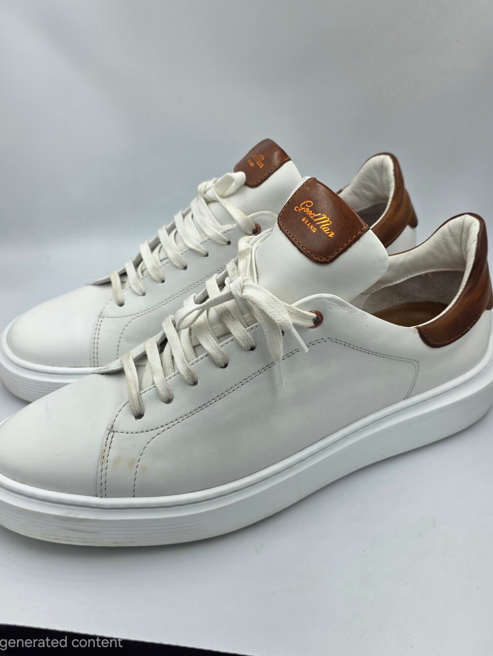 Good Man Brand Legend Low-Top White & Vachetta Italian Leather Sneakers - Men’s